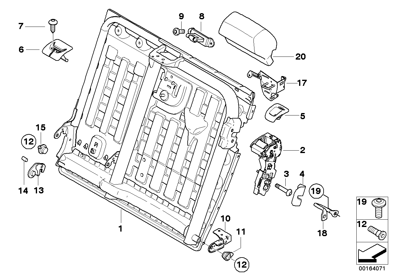 BMW 52207157012 Locking Mechanism, Right