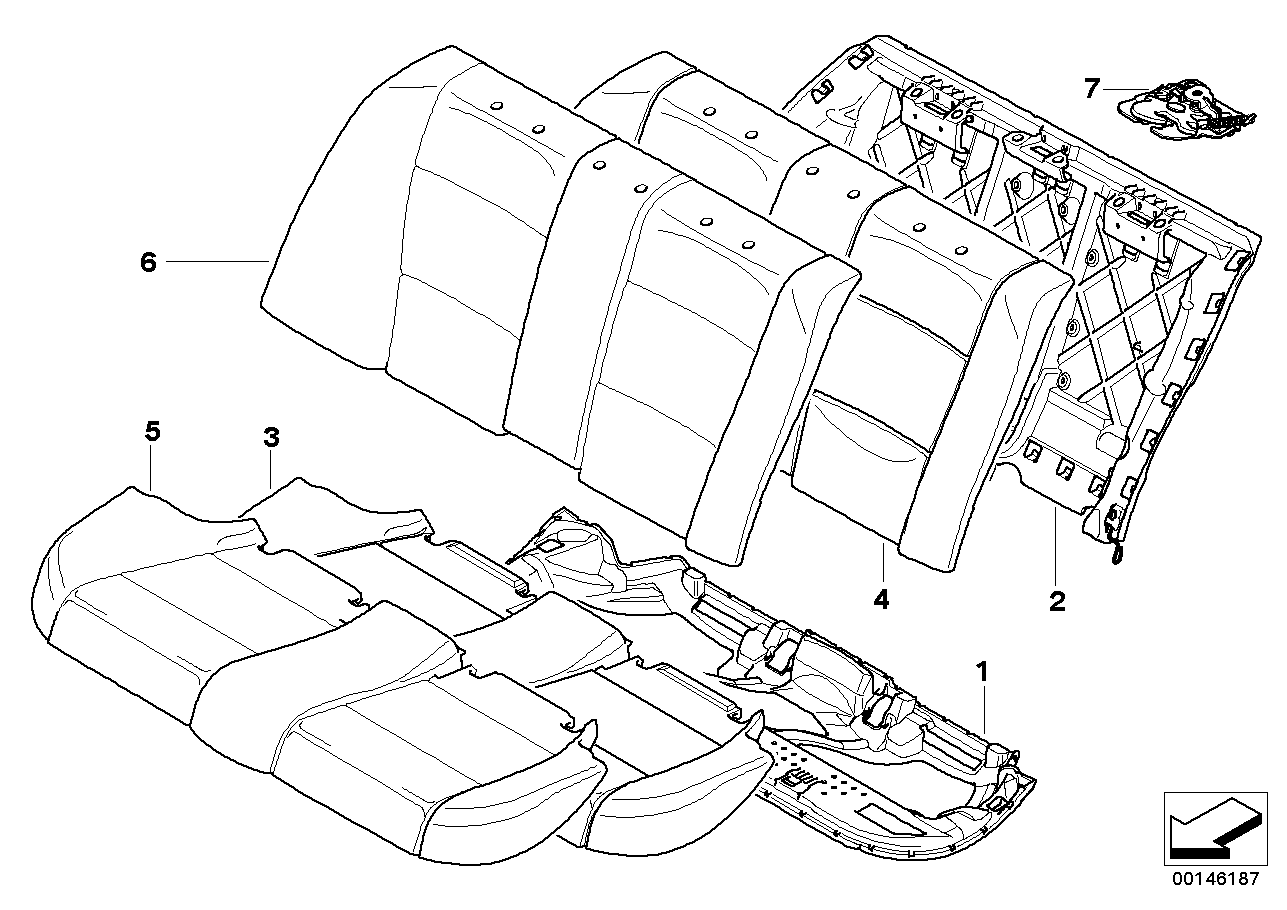 BMW 52207212271 Cover Backrest, Leather