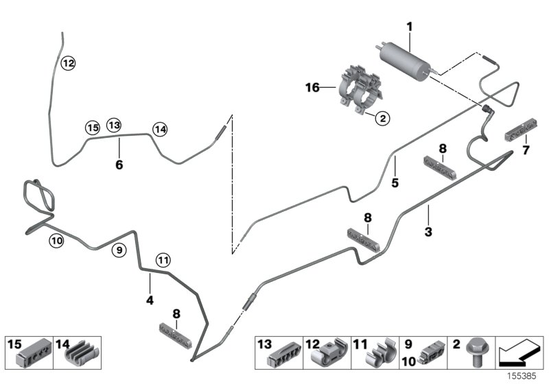 BMW 16126762419 Tubing Support