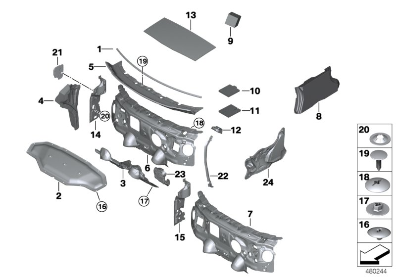 BMW 51487415169 Sound Insulation, Side Panel, Large