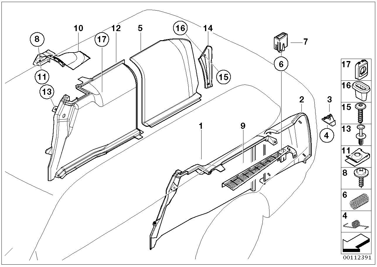 BMW 51477077852 RIGHT TRUNK TRIM