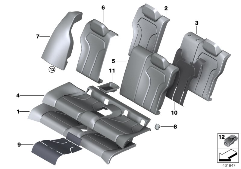 BMW 52208058138 SIDE FINISHER, LEATHER, RIGH