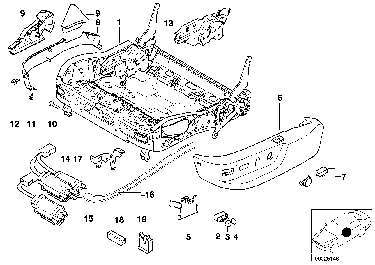 BMW 52108162328 Seat Frame