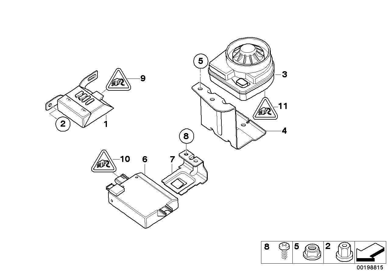 BMW 65756908841 Bracket Alternative Power Siren