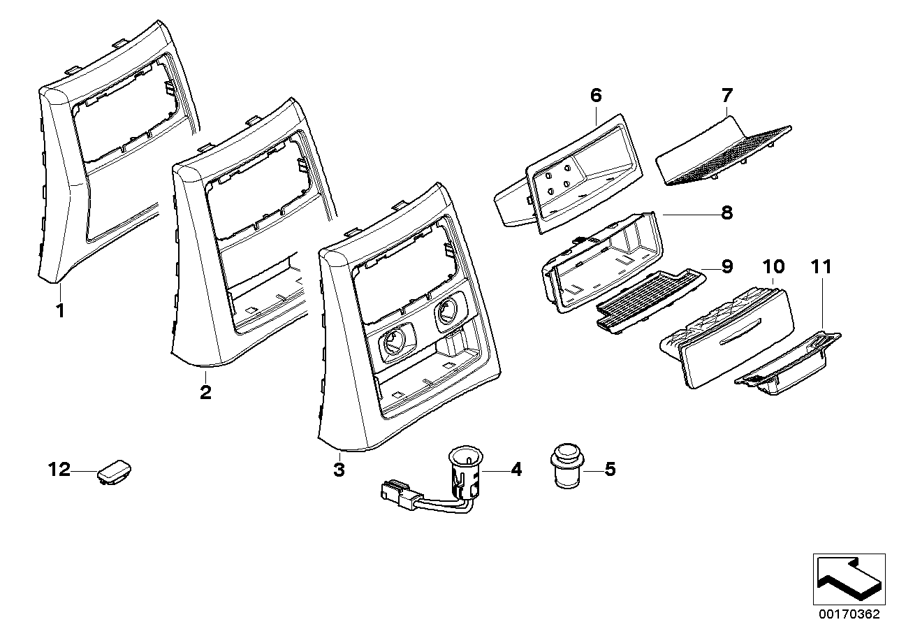 BMW 51167138524 Rear Storing Partition