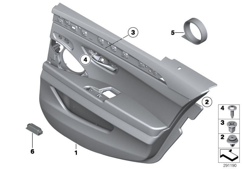 BMW 51428053660 DOOR LINING LEATHER REAR RIG