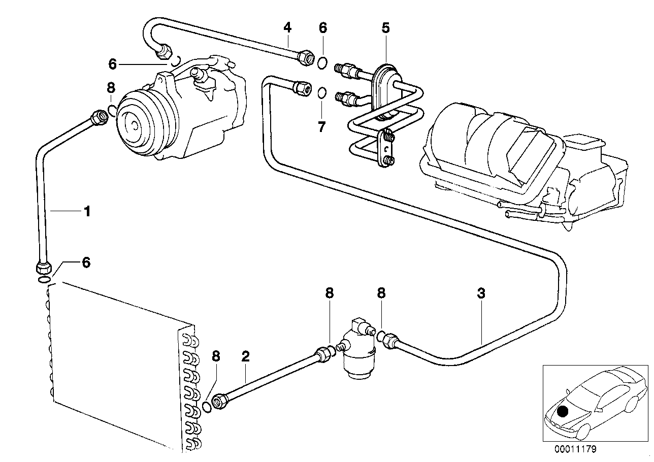 BMW 64538391218 Pressure Hose, Compressor-Condenser