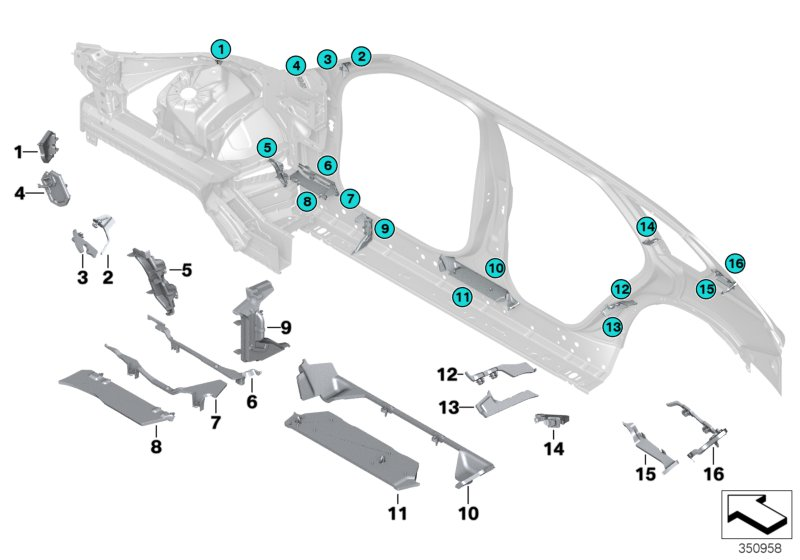 BMW 41217287662 Moulded Part Column A,Top Interior Right