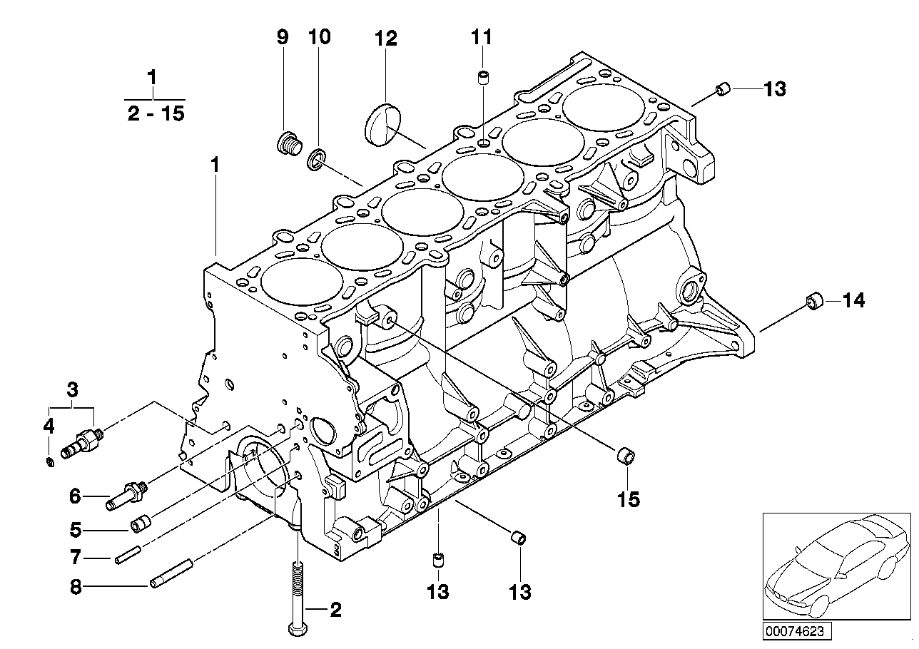 BMW 11117838751 Engine Block With Piston