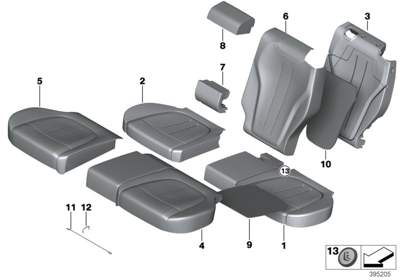 BMW 52207363771 UPHOLSTERY ELEMENT, CENTER