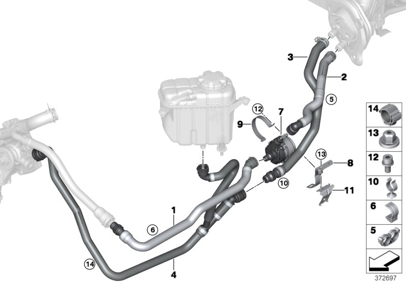 BMW 64219307241 Hose For Engine Inlet And Heater Radiator