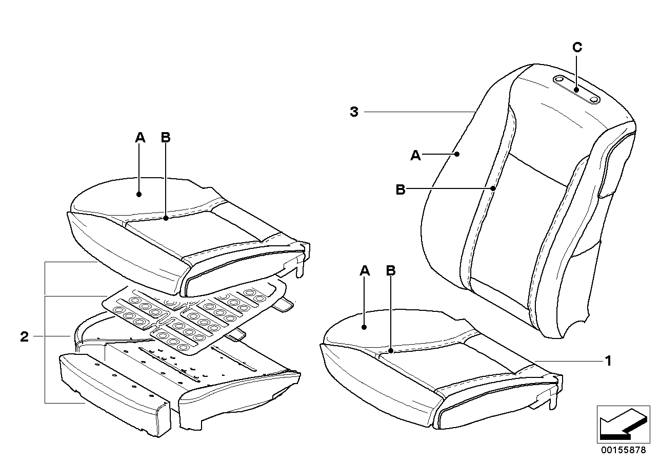 BMW 52108022995 Cover Backrest, Comfort Seat, Leather