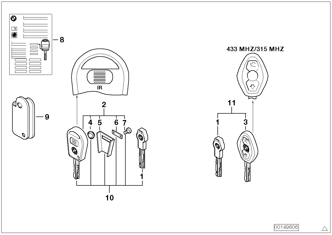 BMW 51210420561 Set Of Keys With Ews Control Unit