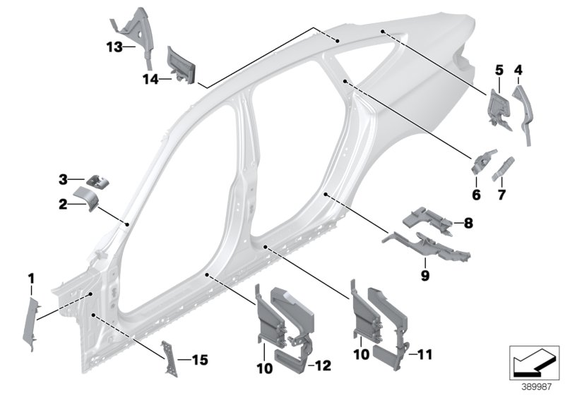 BMW 41007319549 Shaped Part, Entrance, Outer Rear