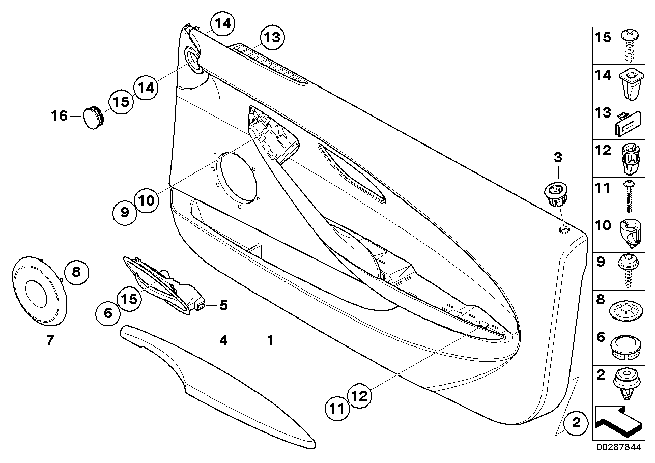 BMW 51416974146 Door Trim Panel, Cloth, Right