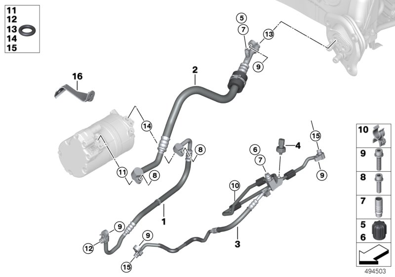 BMW 12438602278 PRESSURE HOSE BRACKET