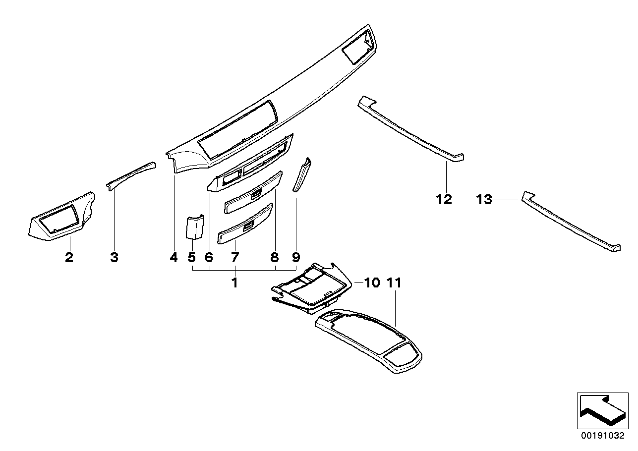 BMW 51457002438 Wood Panel, Drawer