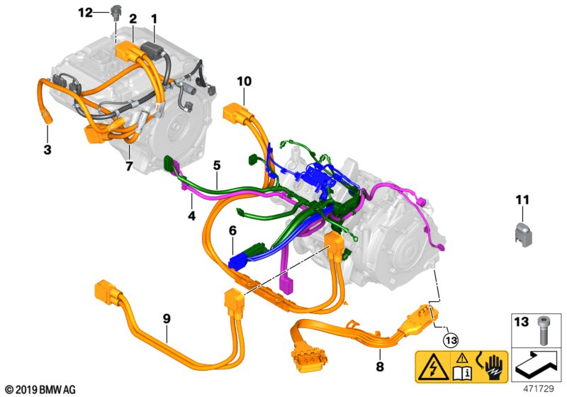 BMW 12437647016 Wiring Harness, Engine Dc