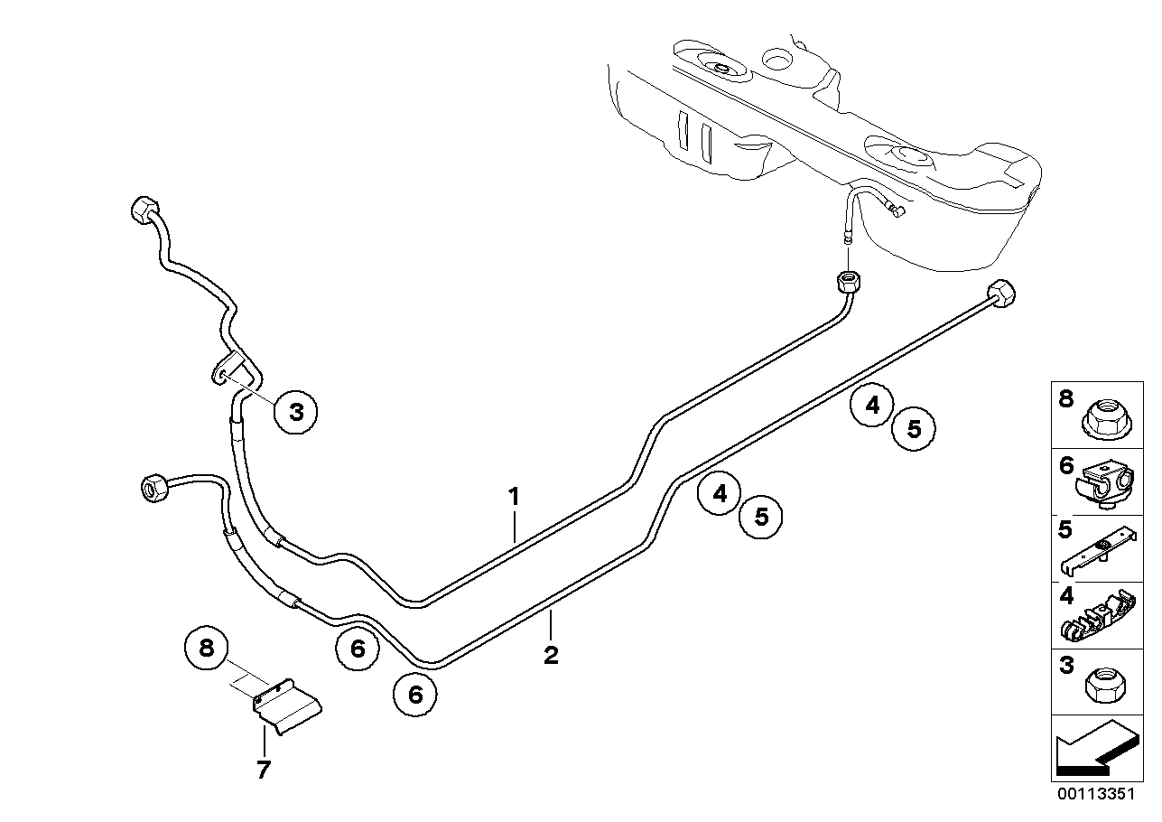 BMW 16127513780 Fuel Feed Line