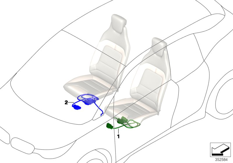 BMW 61129264637 Wiring Set Seat, Passenger'S Side