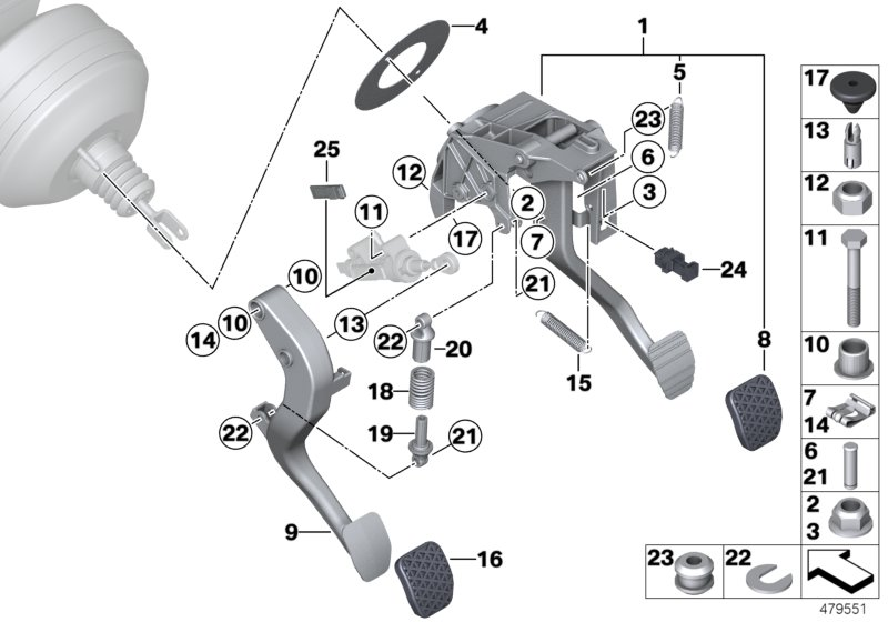 BMW 35006859640 Pedal Assembly Wiht Brake Pedal