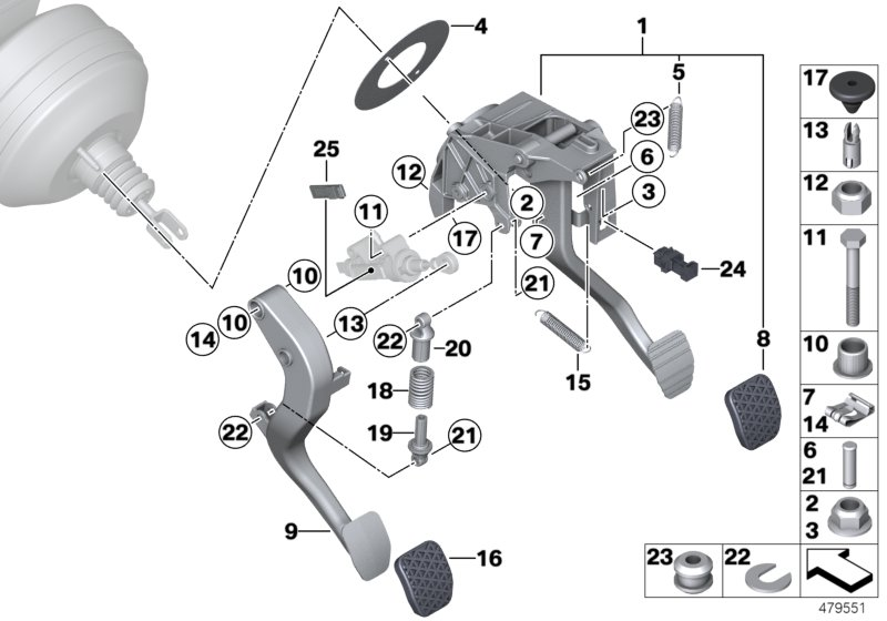 BMW 35006860643 Complete Pedal Assembly