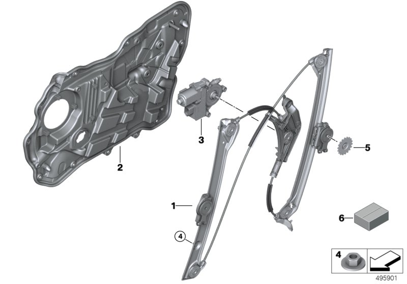 BMW 61358739679 Drive, Window Lifter, Rear L