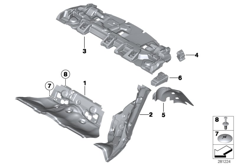 BMW 51487274425 Sound Insulation For Upper Partit.Trunk