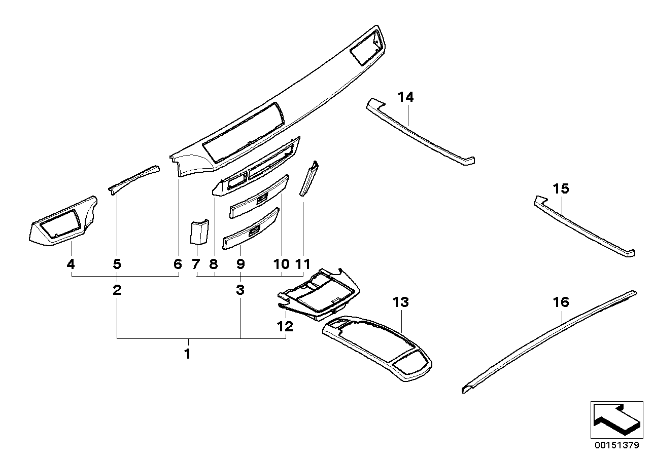 BMW 51457067986 Set Of Wood Panels, Module Carrier