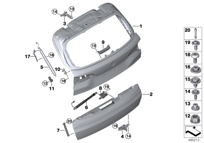 BMW 51247469221 VIBRATION ABSORBER TRUNK LID