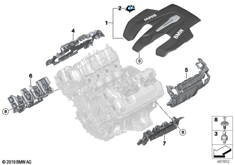 BMW 11148626975 Cover, Acoustic, Engine Block