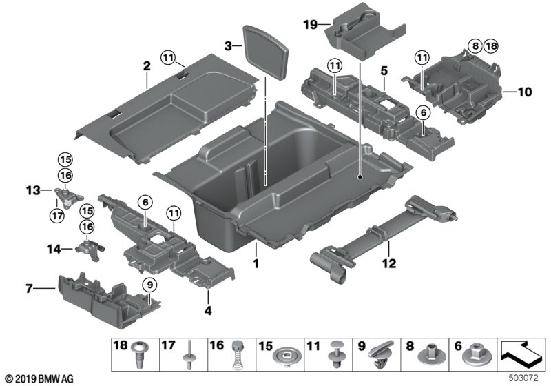 BMW 51477286290 BRACKET, CENTER RIGHT