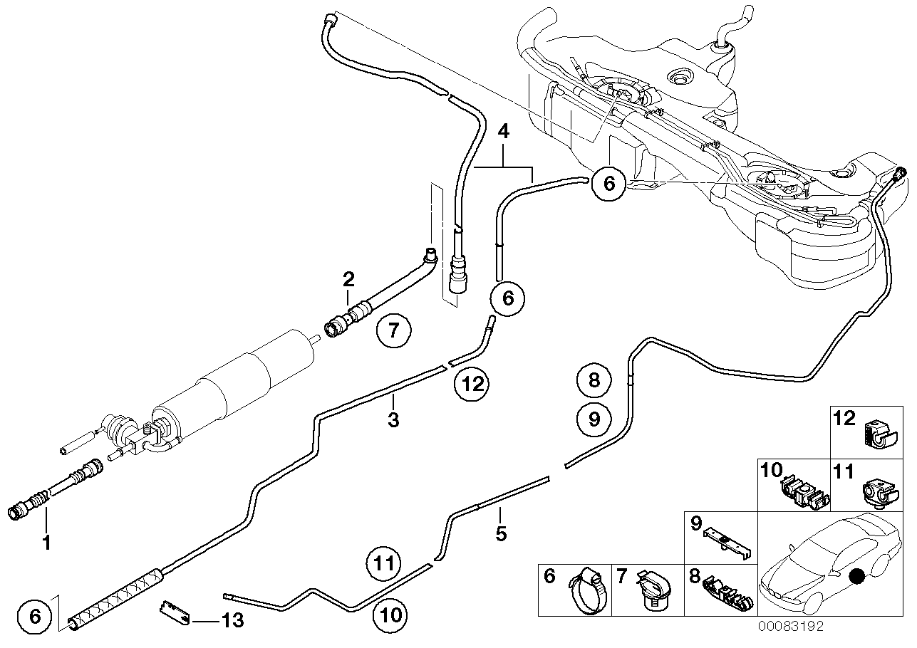 BMW 16122282049 Tubing Support