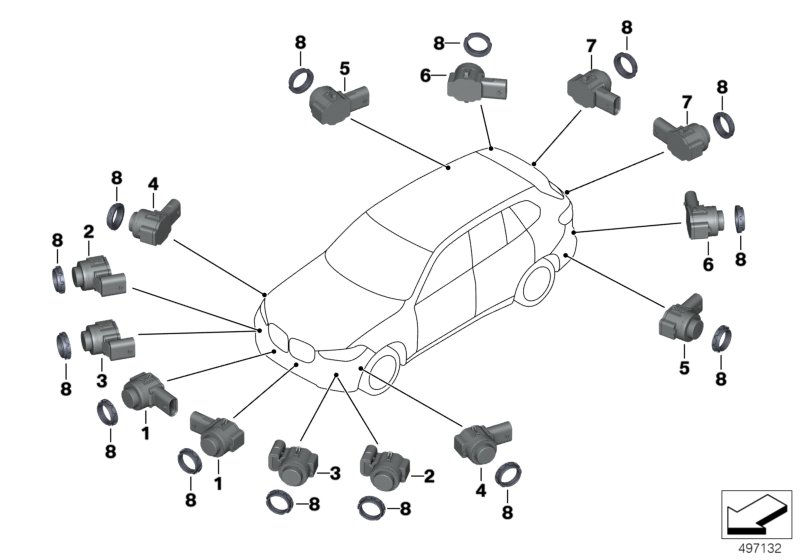 BMW 66202462762 ULTRASONIC SENSOR, COLOR COD