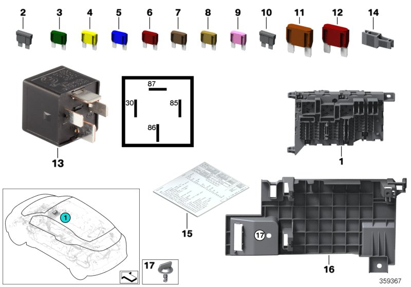 BMW 71239367814 MAP, FUSE GROUPING