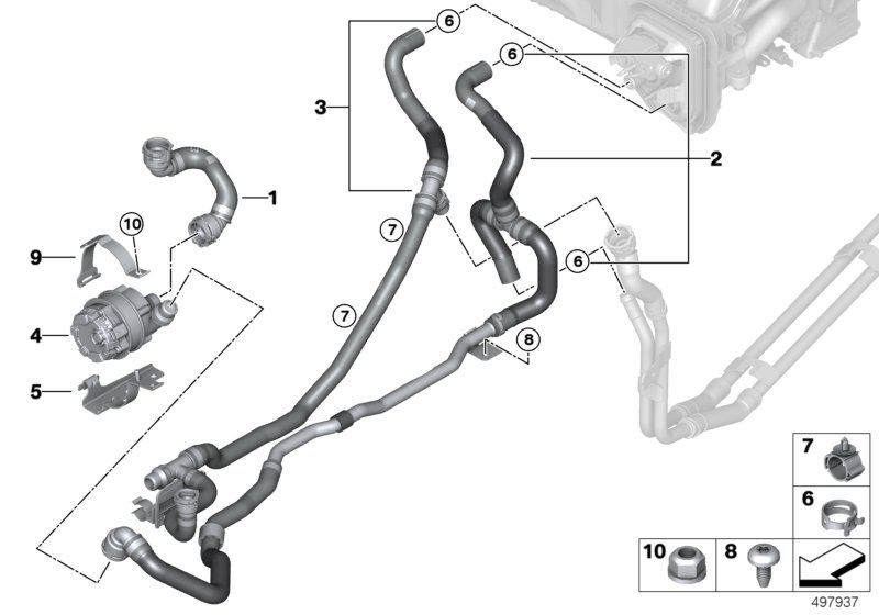 BMW 64216821649 COOLANT HOSE, SUPPLY 1