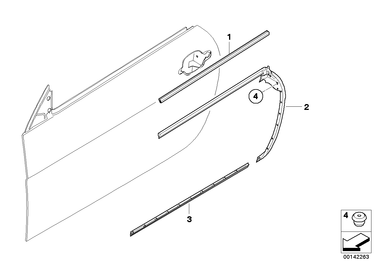 BMW 51337077937 Channel Cover,Exterior,Door, Front Left