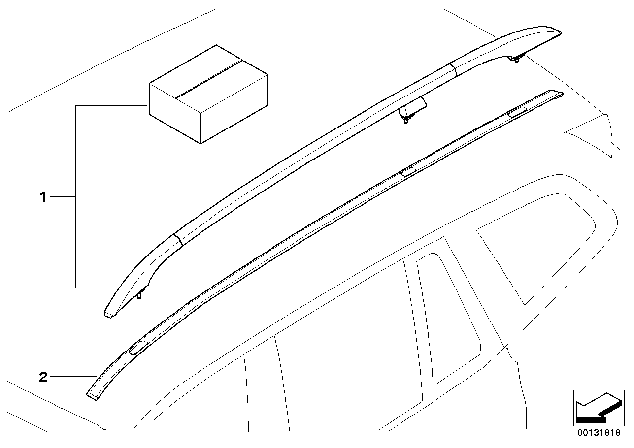 BMW 51130305764 Retrofit Kit, Roof Railing