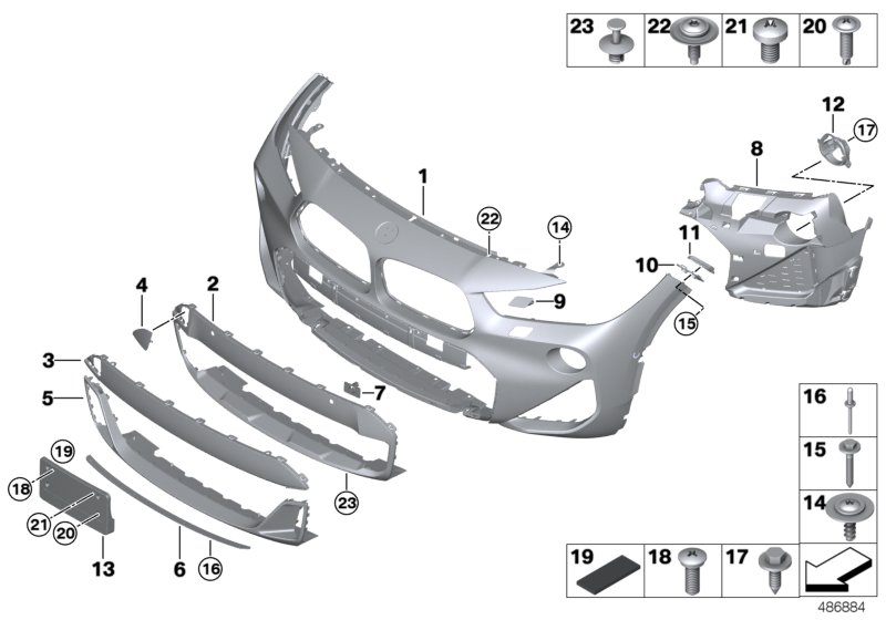 BMW 51118090118 TRIM COVER, BUMPER, PRIMERED