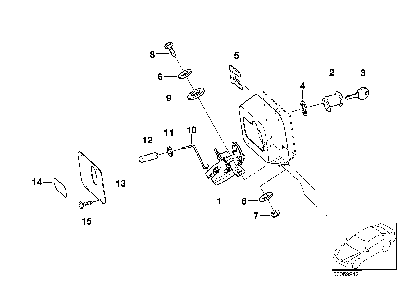 BMW 51248169532 Trunk Lid Lock With Micro Switch