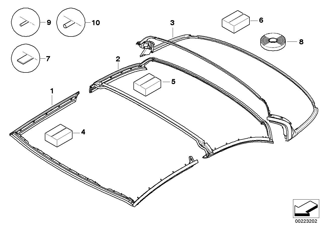 BMW 54377128762 Seal, Roof Shell, Rear