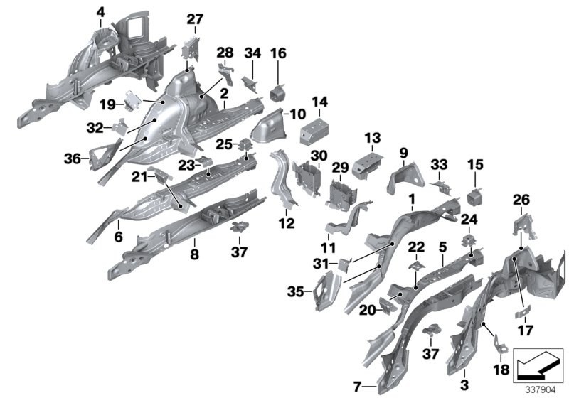 BMW 41008069017 BRACKET FOR TRUNK BRACE, LOW