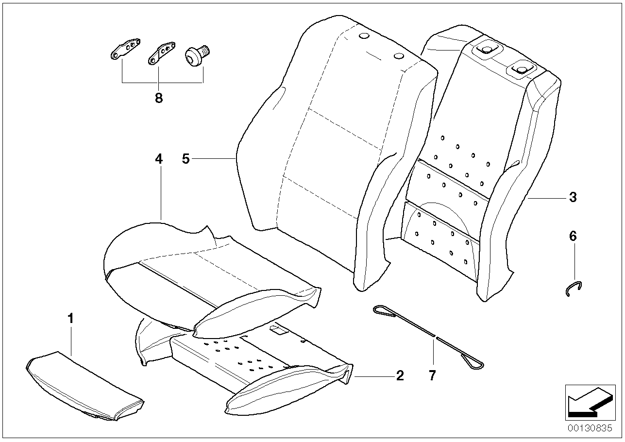 BMW 52107062802 Seat Cover, Leather