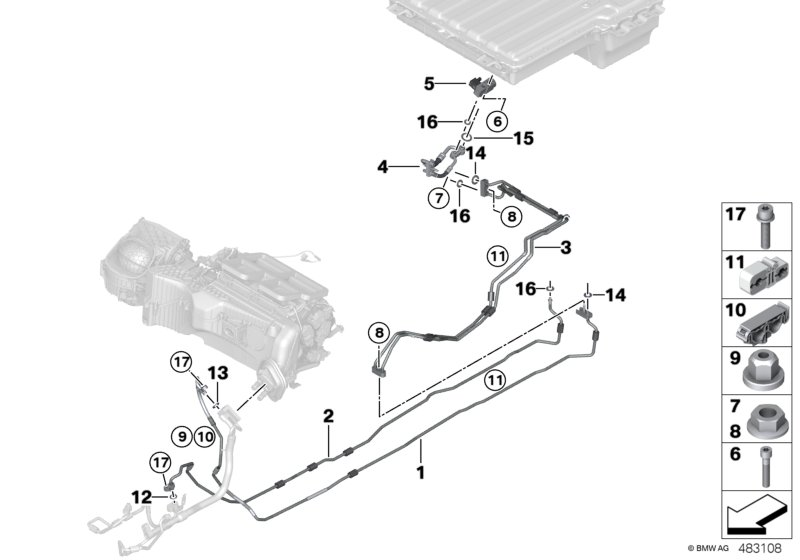 BMW 64539368337 Refrigerant Line, Double Pipe