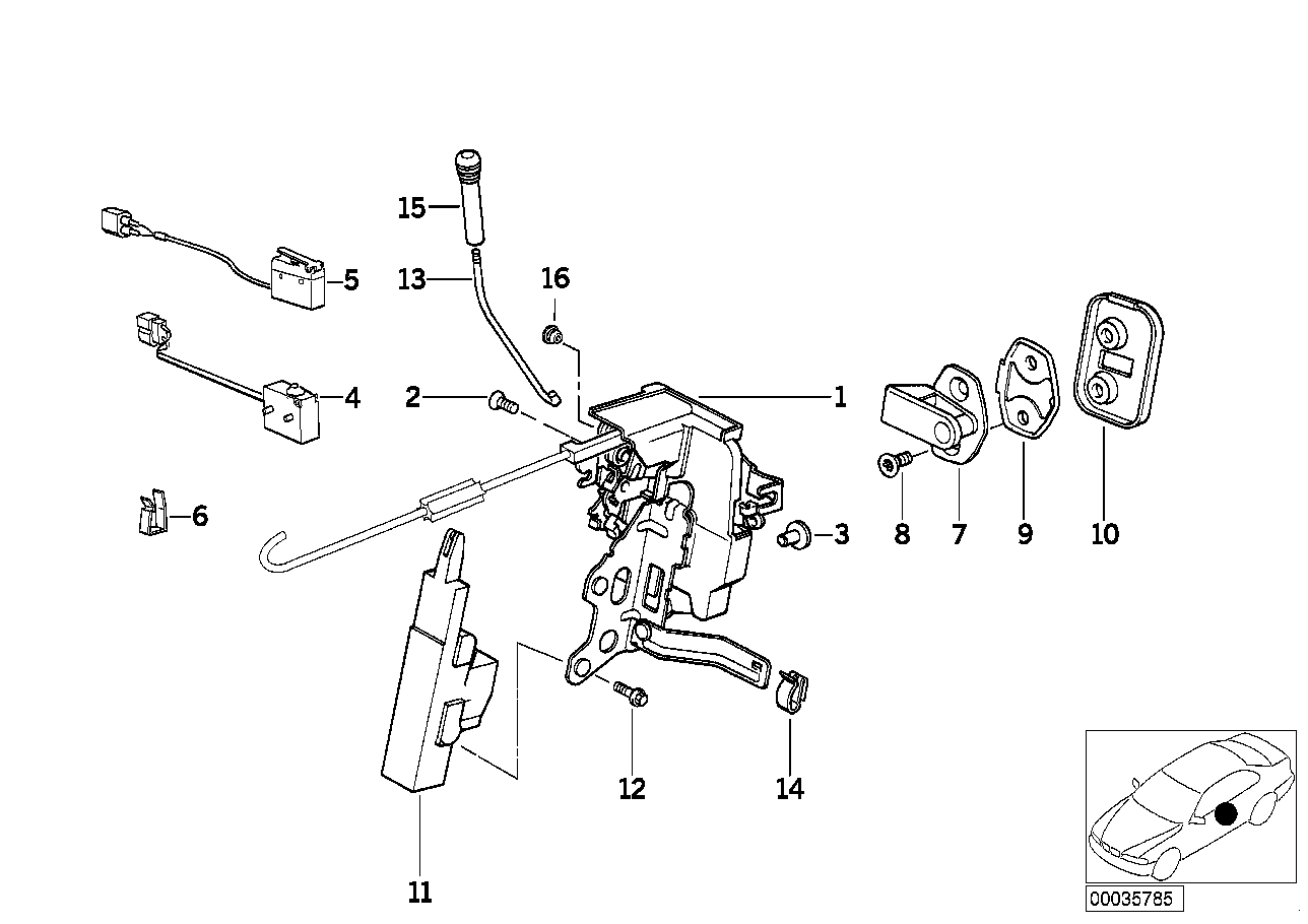 BMW 61311392193 Micro Switch Door Lock