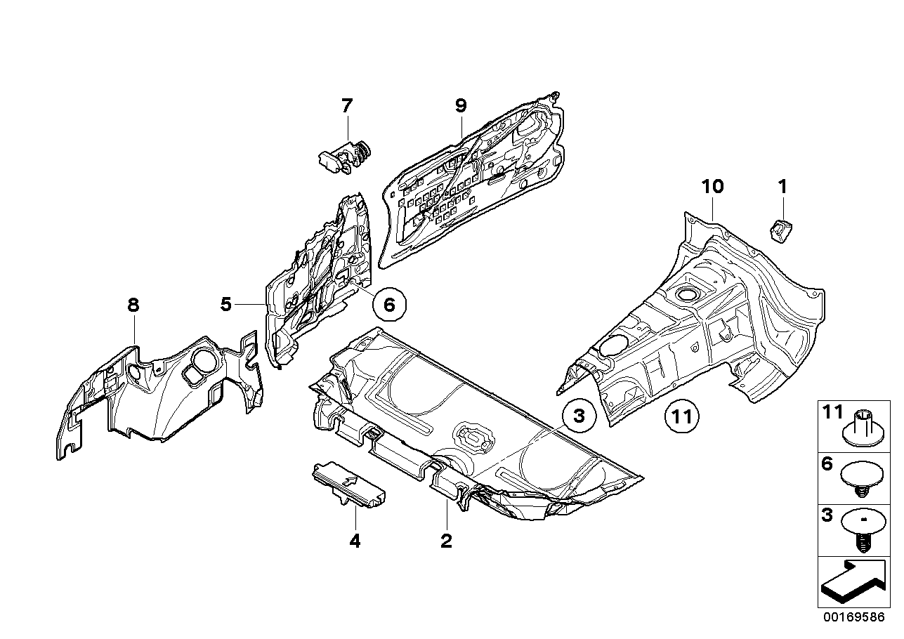 BMW 51486966408 Insert, Partition Trunk