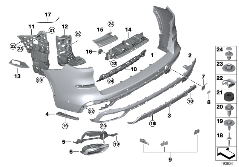 BMW 51115A0BD57 BUMPER TRIM PANEL, PRIMED, R