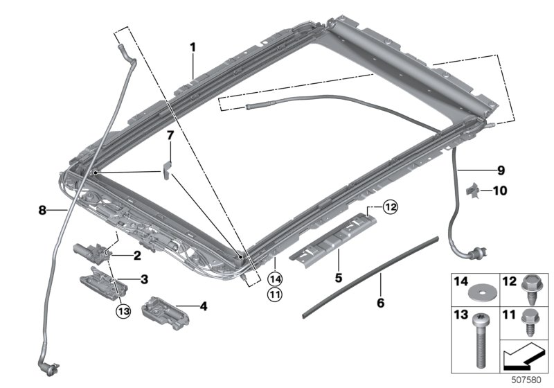 BMW 54109880242 FRAME PANORAMIC ROOF