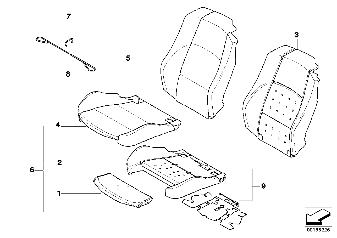 BMW 52109168520 Seat Upholstery, Imitation Leather