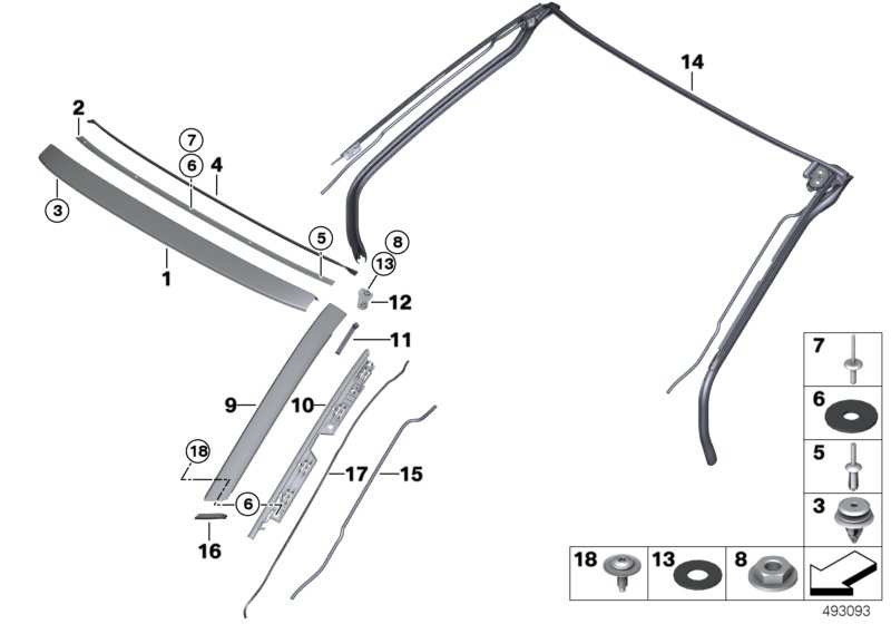 BMW 51627462427 Support A-Pillar Trim Panel Left